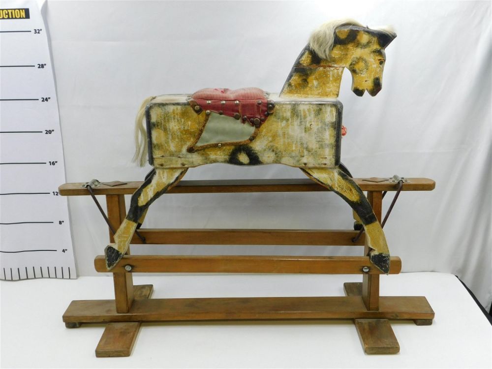 Lot 200: Antique Wooden Ride On Rocking Horse