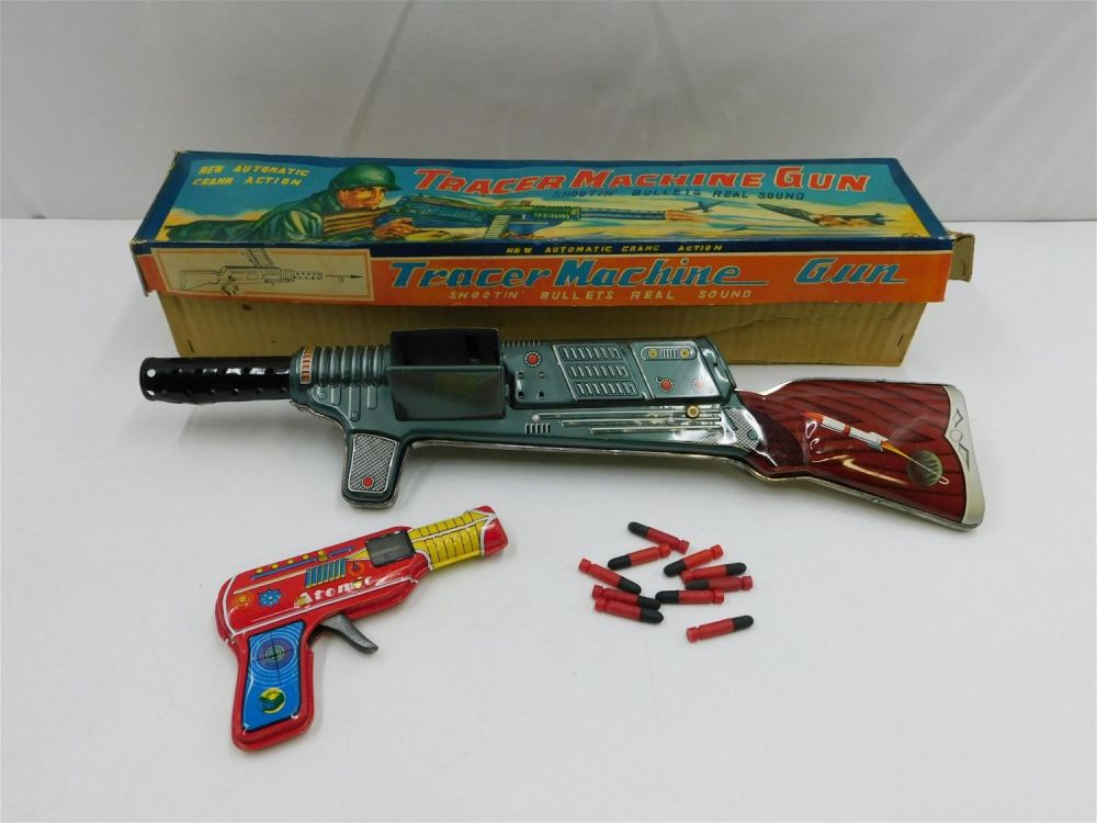 Lot 214: Lot of 2 Vintage Tin Litho Toys