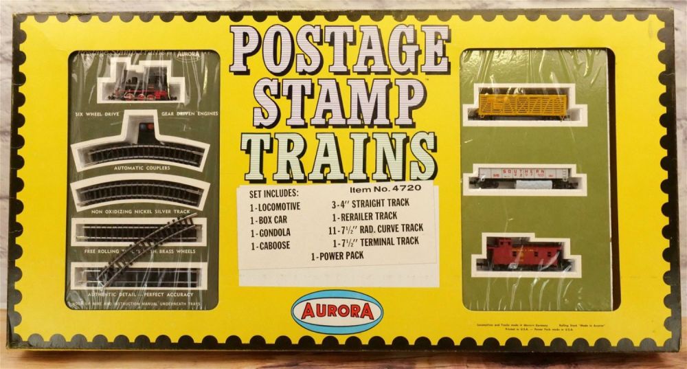 Lot 169: Aurora N Gauge Postage Stamp Train Set