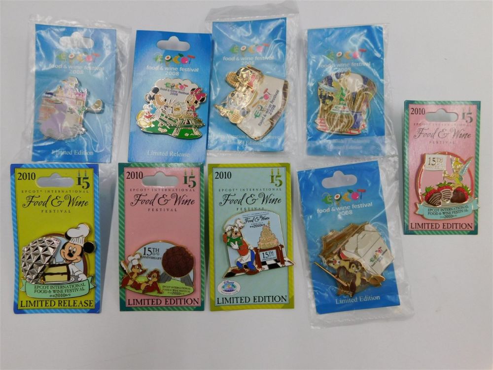 Lot 155: Lot of 9 Epcot International Food & Wine Festival Limited Edition Pins