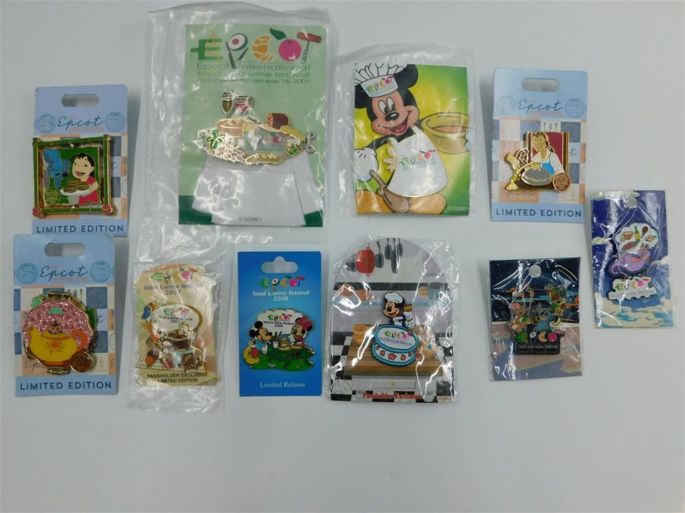 Lot 156: Lot of 10 Epcot International Food & Wine Festival Pins