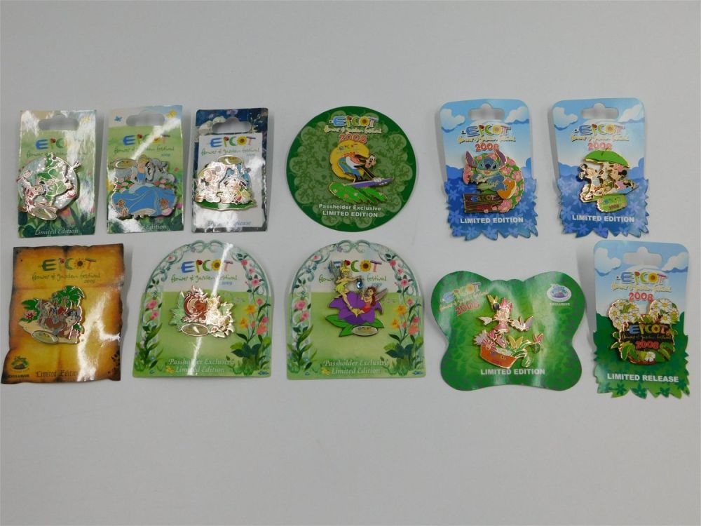 Lot 157: Lot of 11 Epcot Flower & Garden Festival Limited Edition Pins