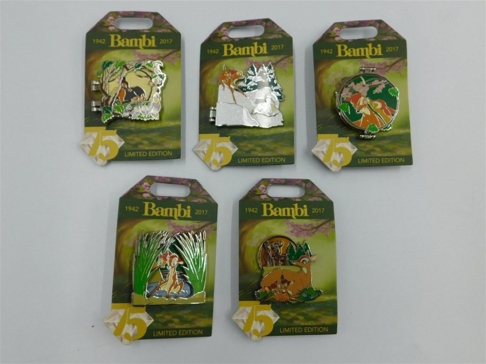 Lot 161: Lot of 5 Bambi 75th Anniversary Limited Edition Pins