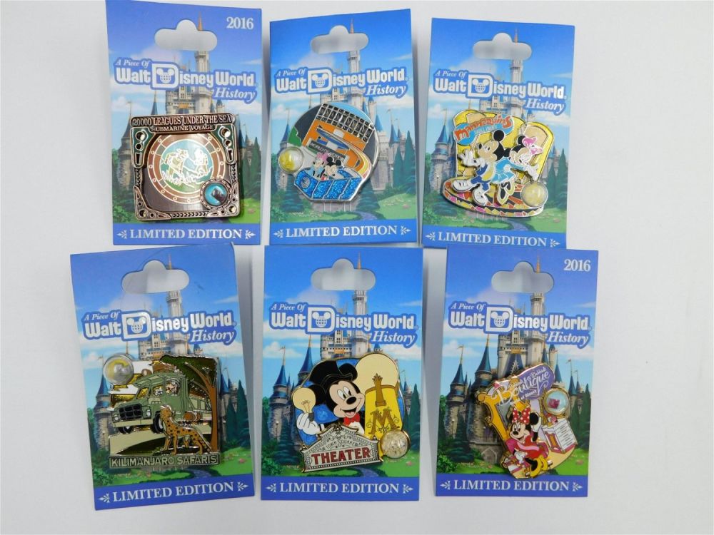 Lot 176: A Piece of Walt Disney World History Limited Edition Pin Lot of 6