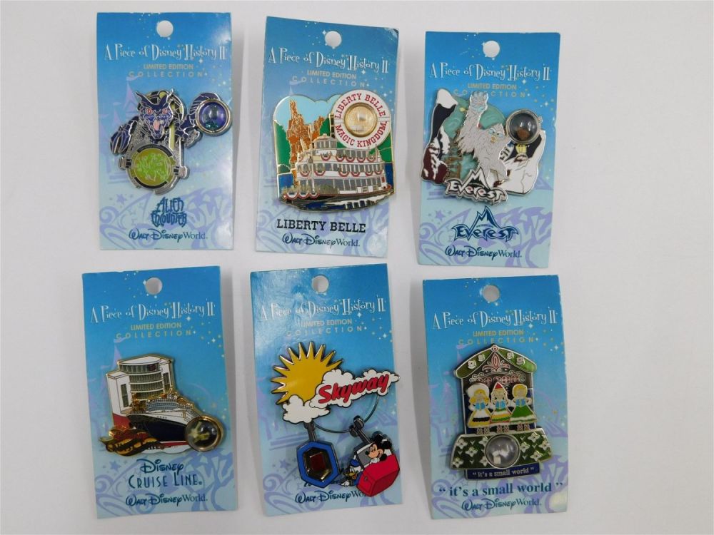 Lot 177: A Piece of Walt Disney World History II Limited Edition Pin Lot of 6