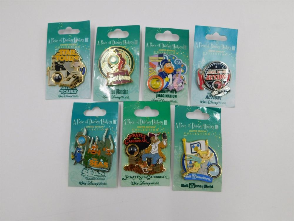 Lot 178: A Piece of Walt Disney World History III Limited Edition Pin Lot of 7