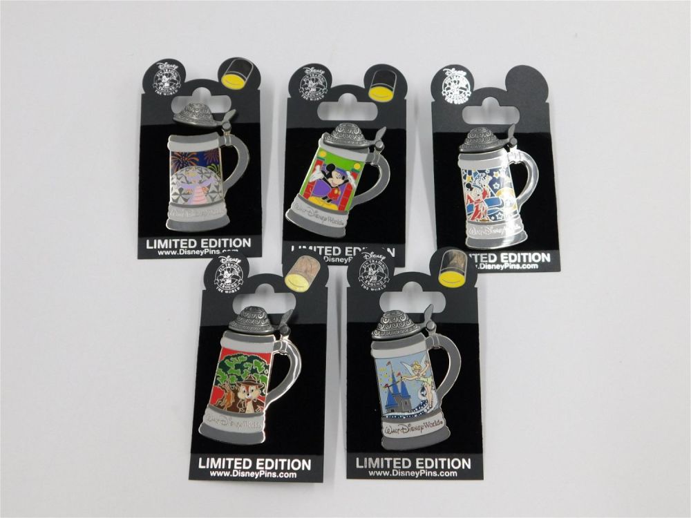 Lot 185: Lot of 5 Walt Disney World Stein Limited Edition Pins