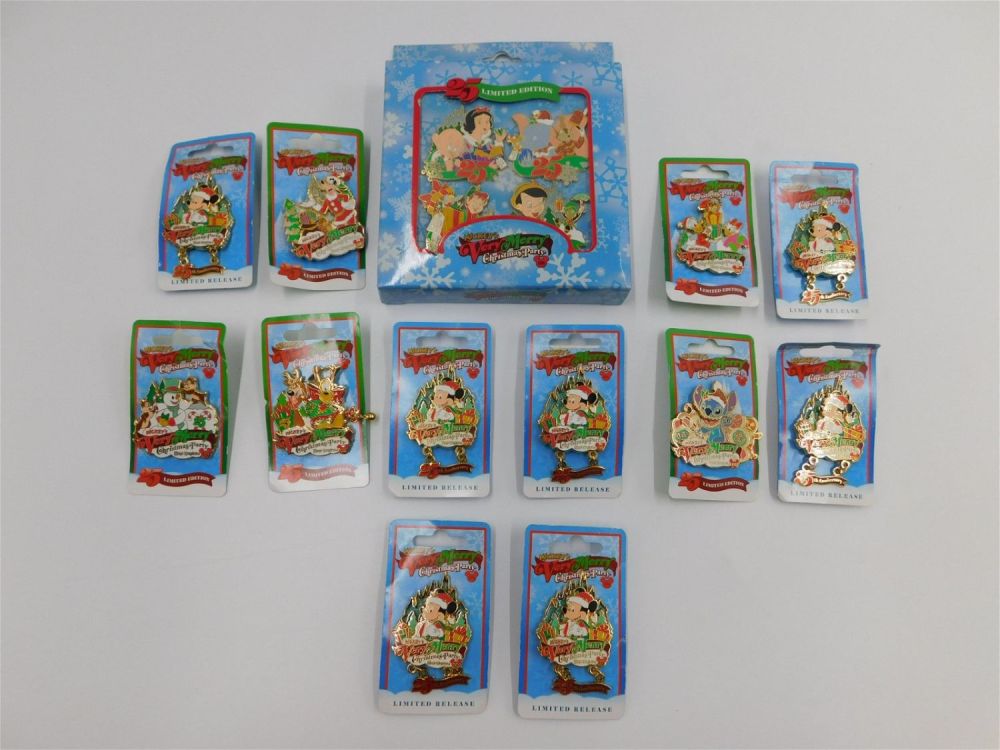 Lot 222: Large Lot of Mickey's Very Merry Christmas Party Limited Edition Pins