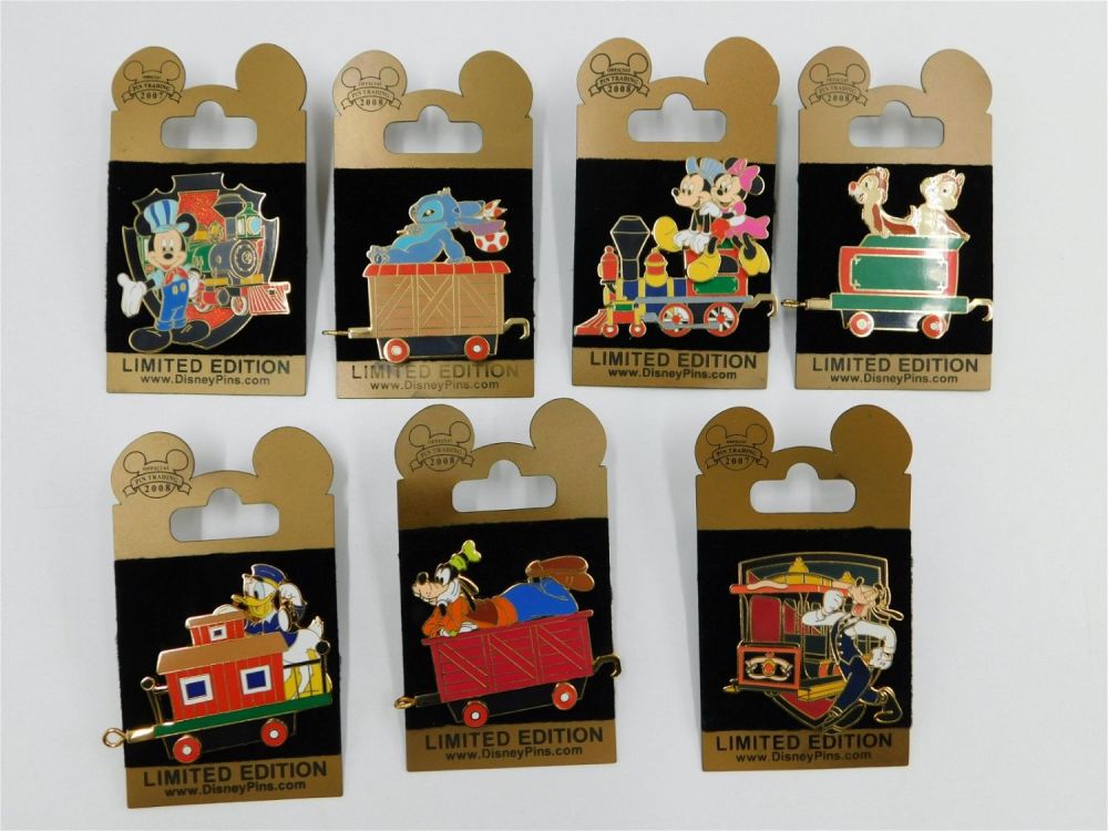 Lot 227: Disney Character Train Pin Set - Complete plus 2 Extras