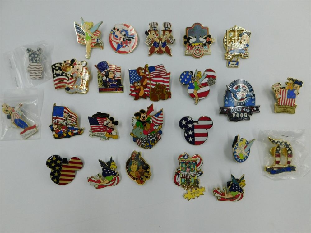 Lot 264: Lot of 24 Disney Patriotic/4th of July Pins