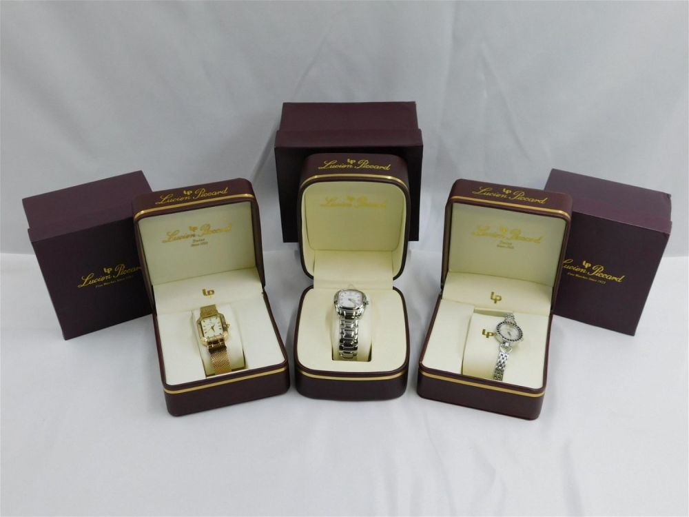 Lot 154: Lot of 3 Lucien Piccard Ladies Watches