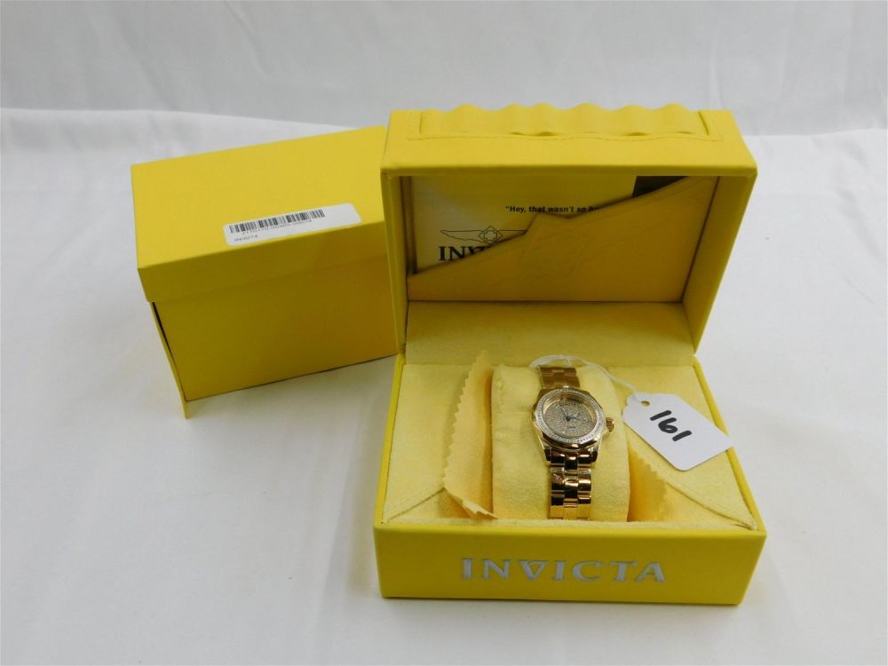Lot 161: Invicta Limited Edition Gold Tone Ladies Watch