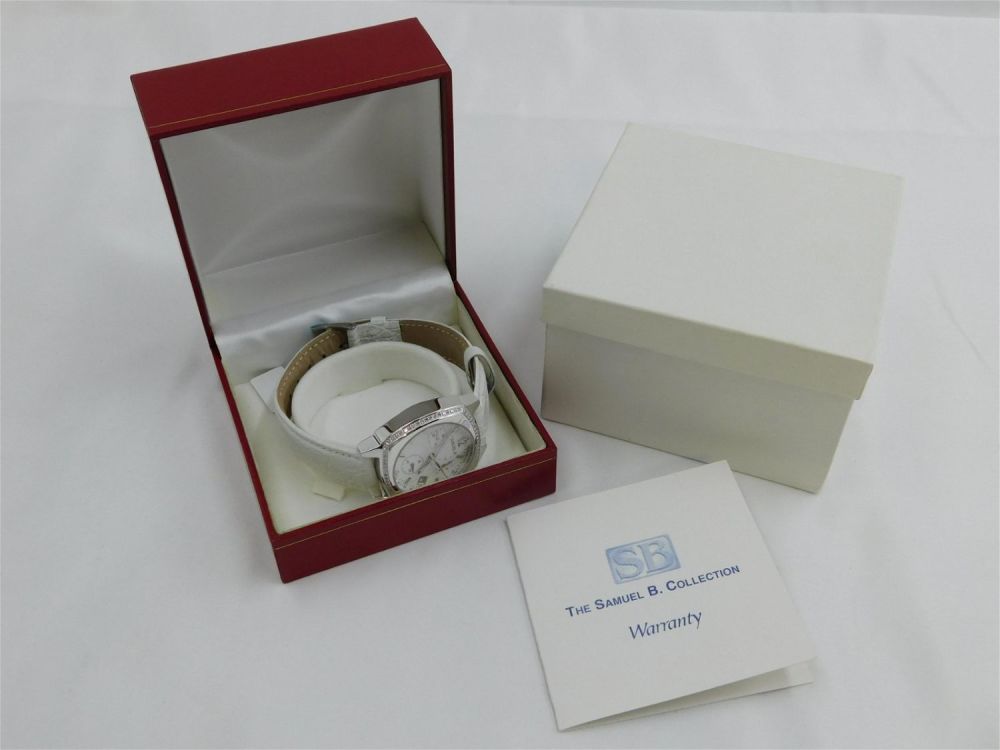 Lot 172: Samuel B Alligator Band Chronograph Watch