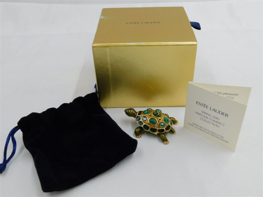 Lot 184: Jay Strongwater Estee Lauder Turtle Compact