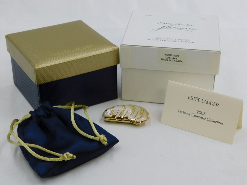 Lot 204: Estee Lauder Opulent Oyster Perfume Compact