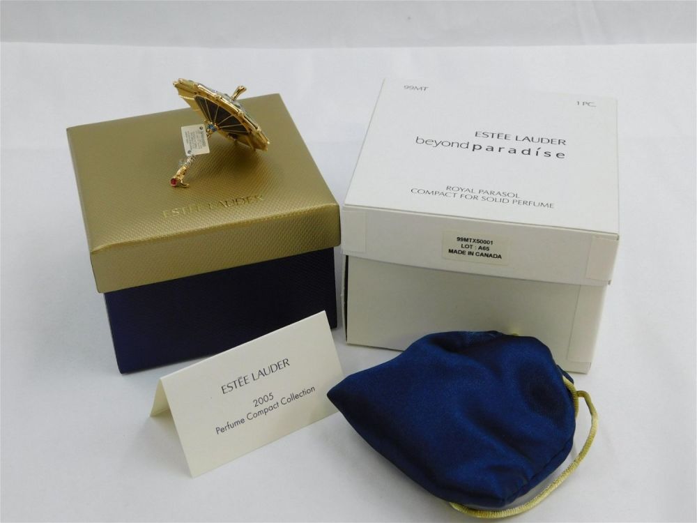 Lot 215: Estee Lauder Royal Parasol Perfume Compact