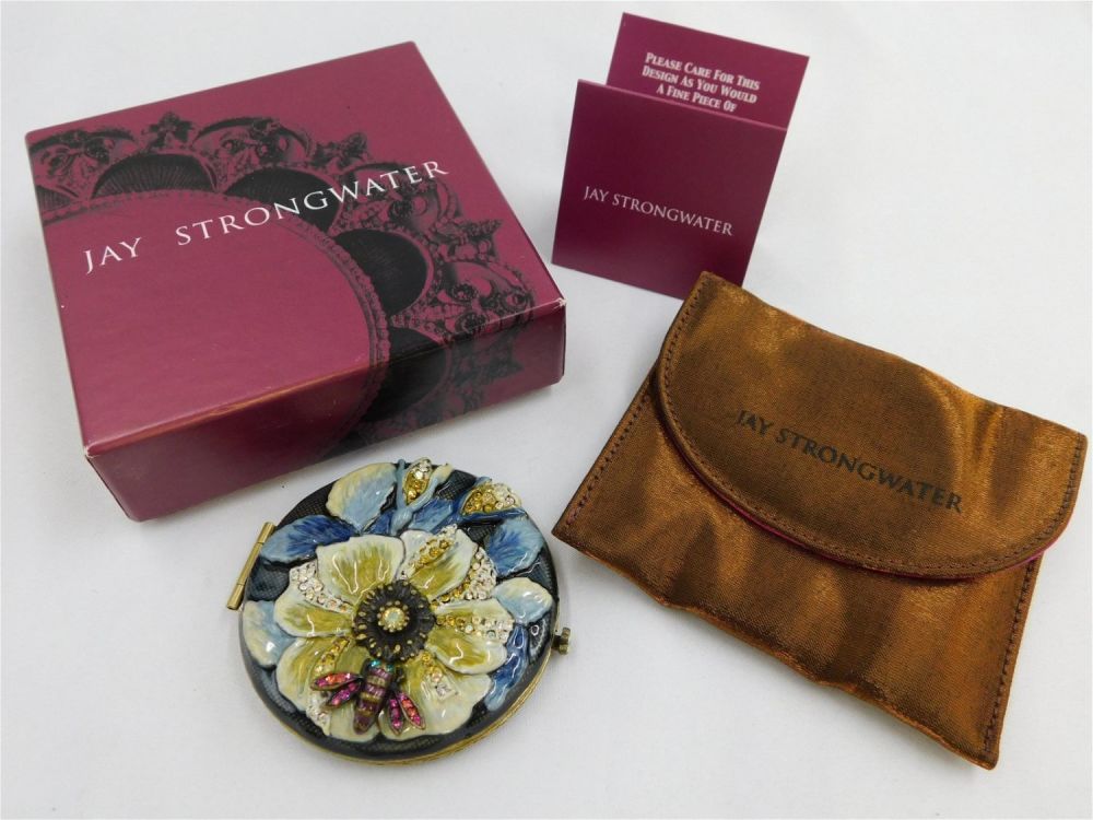 Lot 239: Jay Strongwater Jeweled Mirror Compact