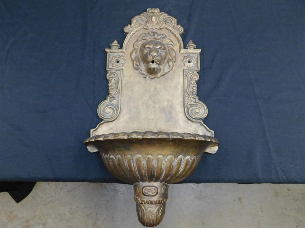 Lot 155: 19th Century Cast Iron Figural Water Fountain with Lion Head Spout