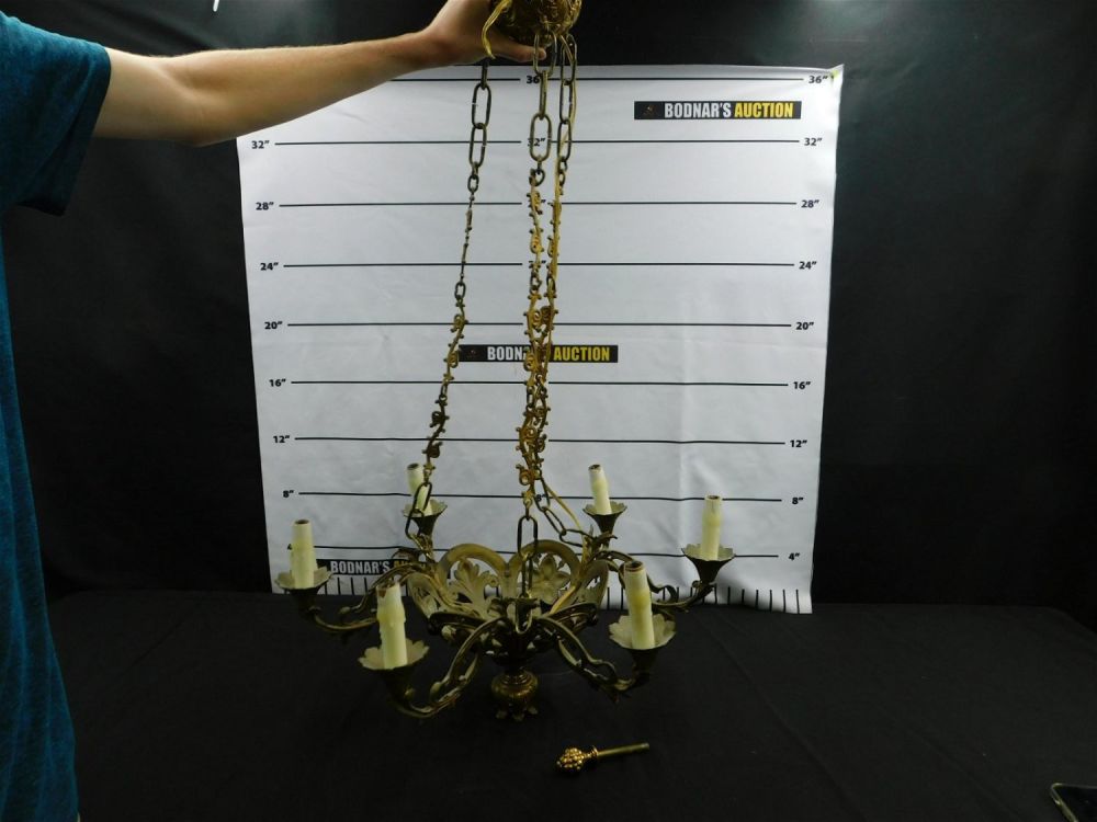 Lot 157: Mixed Metal Hanging Candelabra/Chandelier