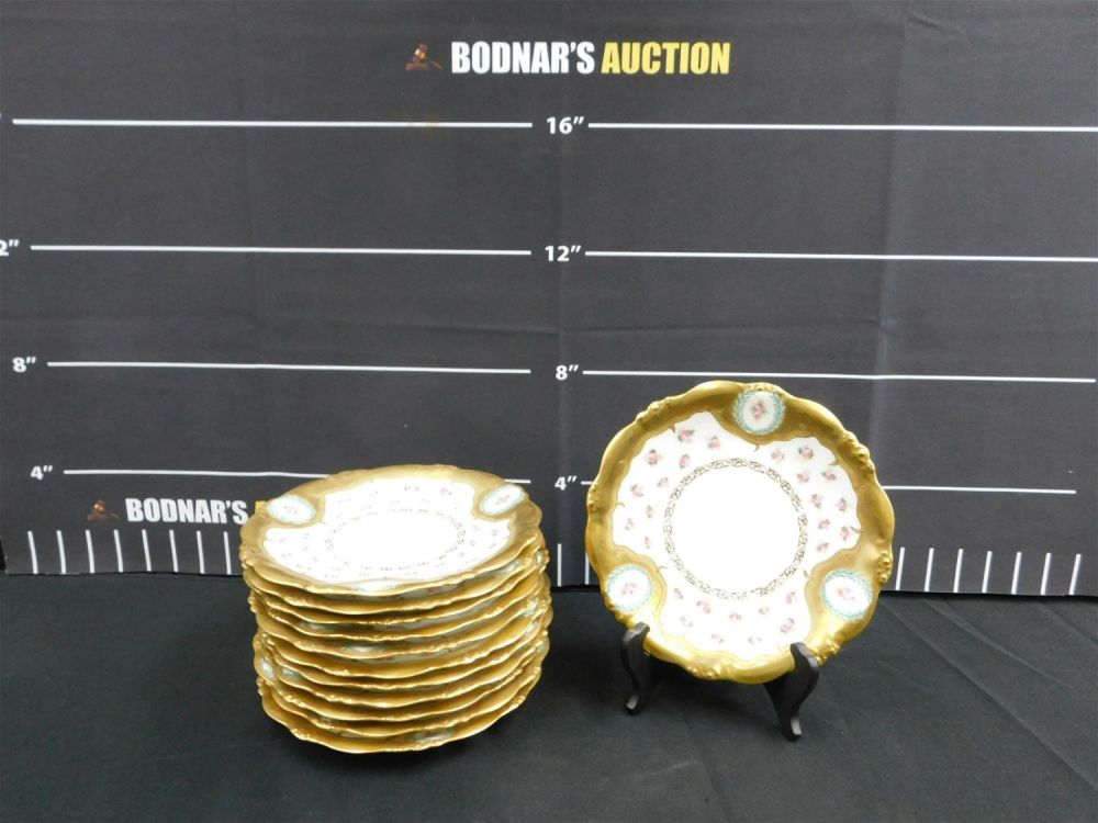Lot 178: Set of 12 Hand Painted Limoges Dessert Plates