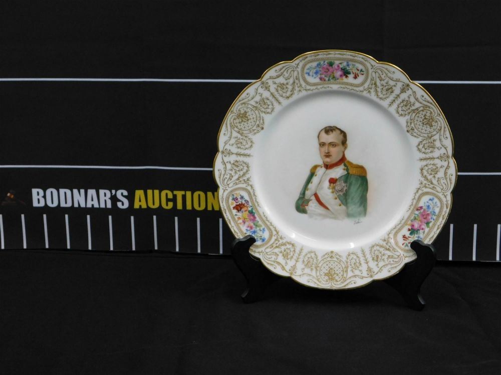 Lot 179: 19th Century Hand Painted Sevres Portrait Plate