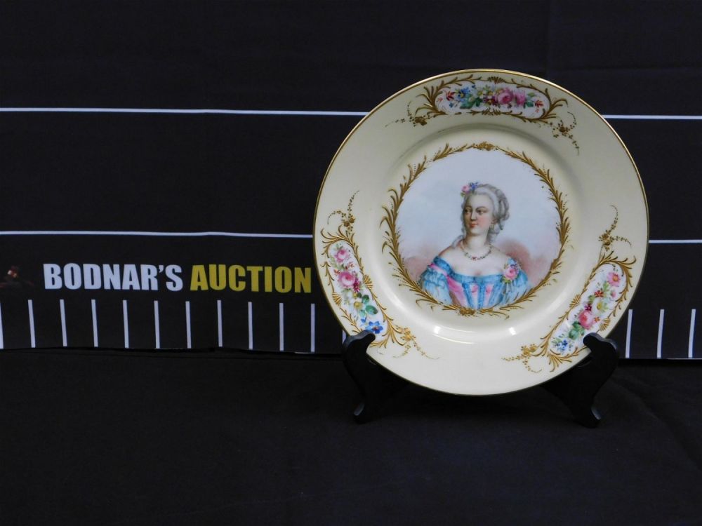 Lot 180: 19th Century Hand Painted Sevres Portrait Plate