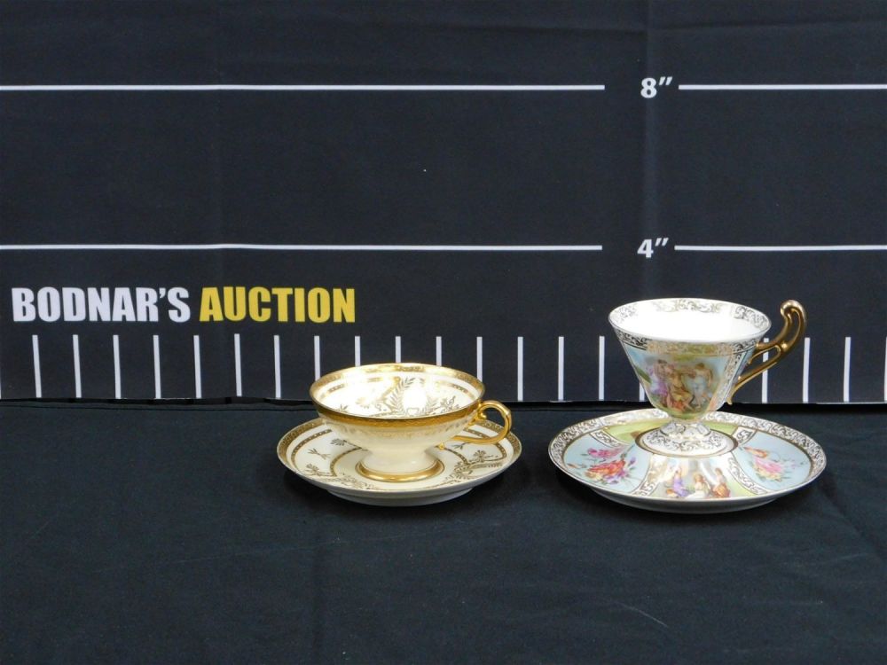 Lot 186: Lot of 2 Porcelain  Cups and Saucers