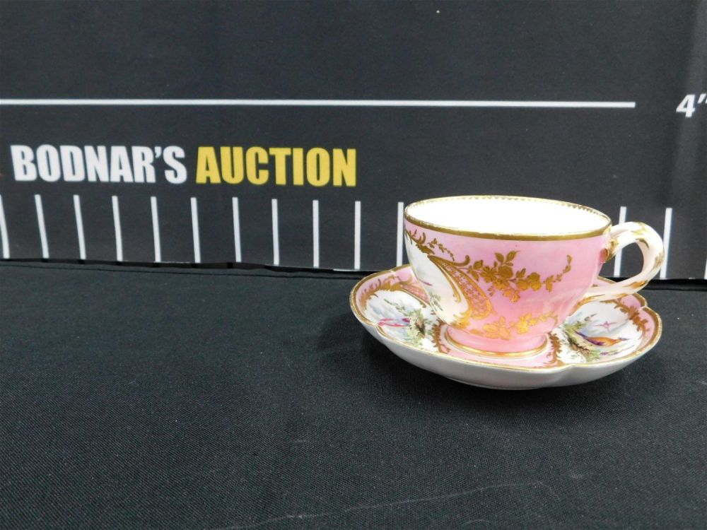 Lot 188: Early Sevres Hand Painted Cup and Saucer