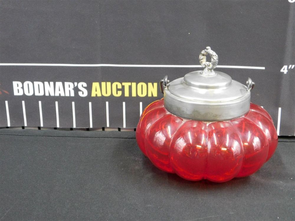 Lot 198: Victorian Ruby Glass Serving Basket