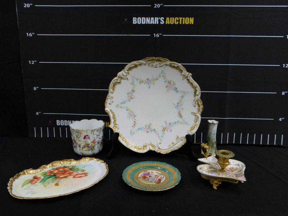 Lot 215: Group Lot of Hand Painted Porcelain