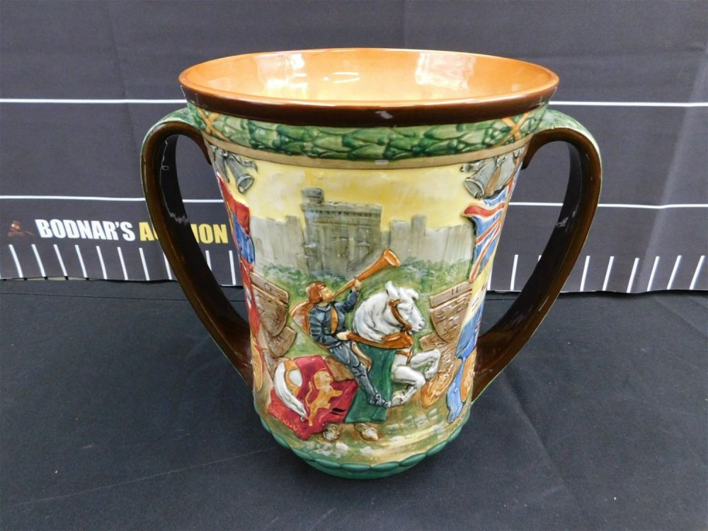 Lot 225: Royal Doulton King George and Queen Elizabeth Coronation Loving Cup