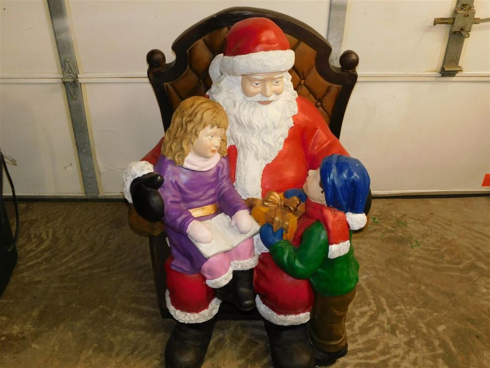 Lot 221: Life Size Resin Santa Claus with Children