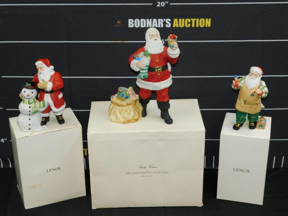 Lot 225: Lot of 3 Lenox Santa Claus Figurines