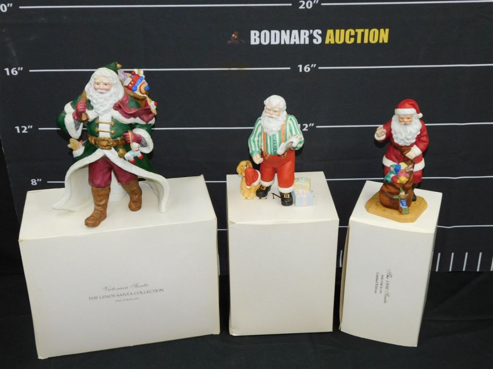 Lot 226: Lot of 3 Lenox Santa Claus Figurines