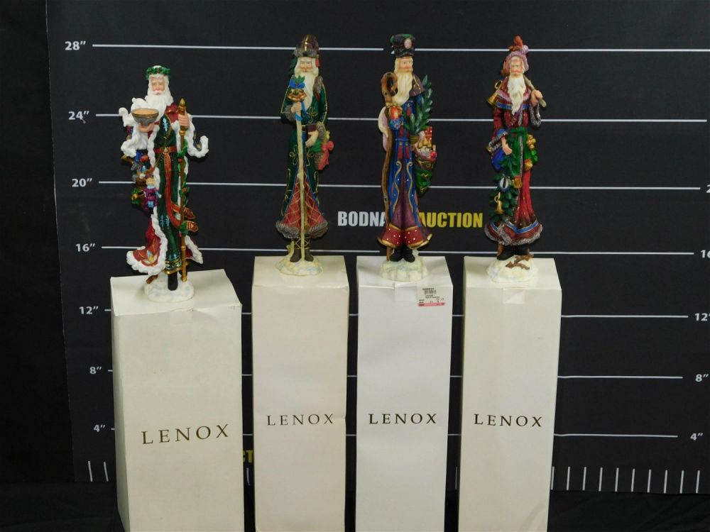 Lot 233: Lot of 4 Lenox Pencil Santa Figurines