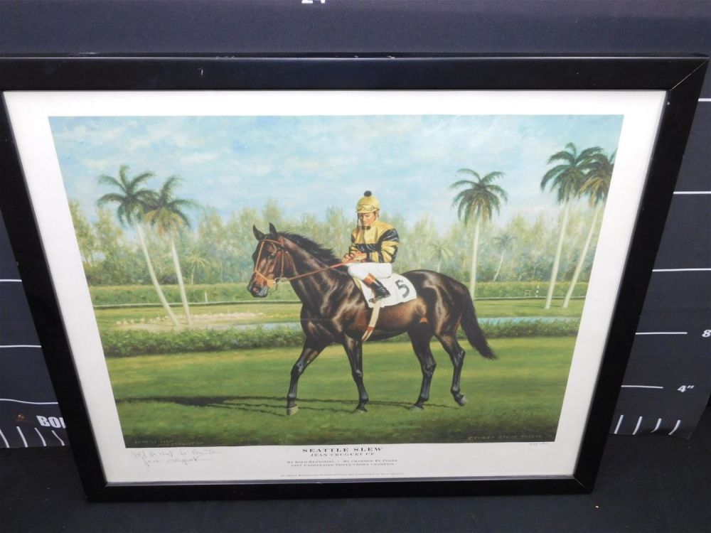 Lot 202: Framed Print of 1977 Triple Crown Winner