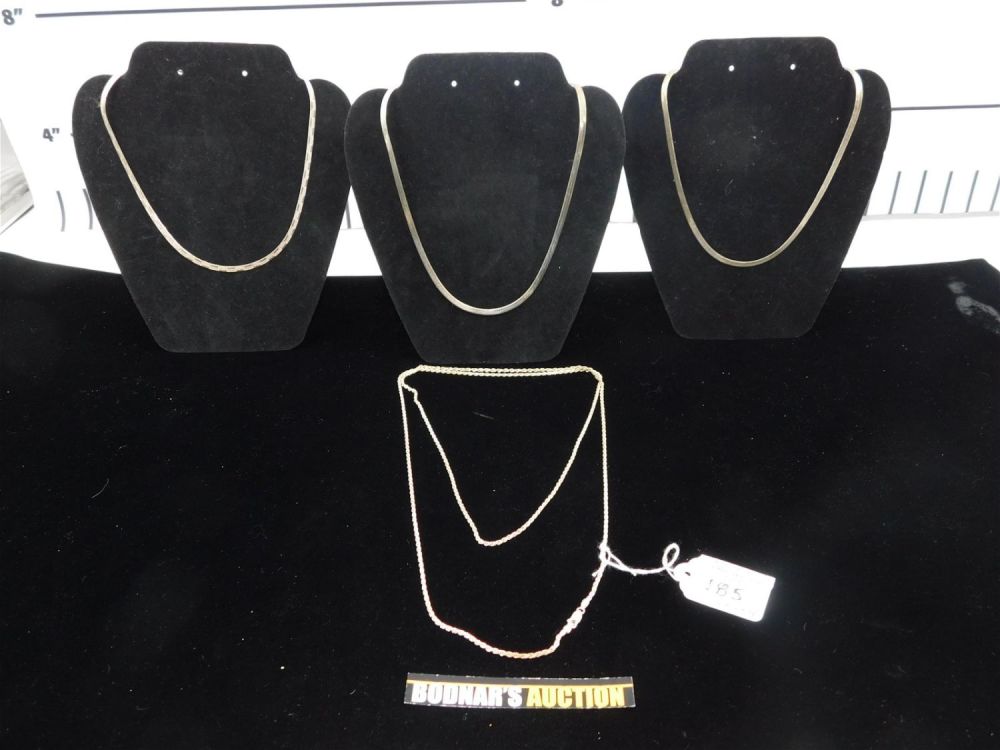 Lot 185: Lot of Sterling Silver Necklaces