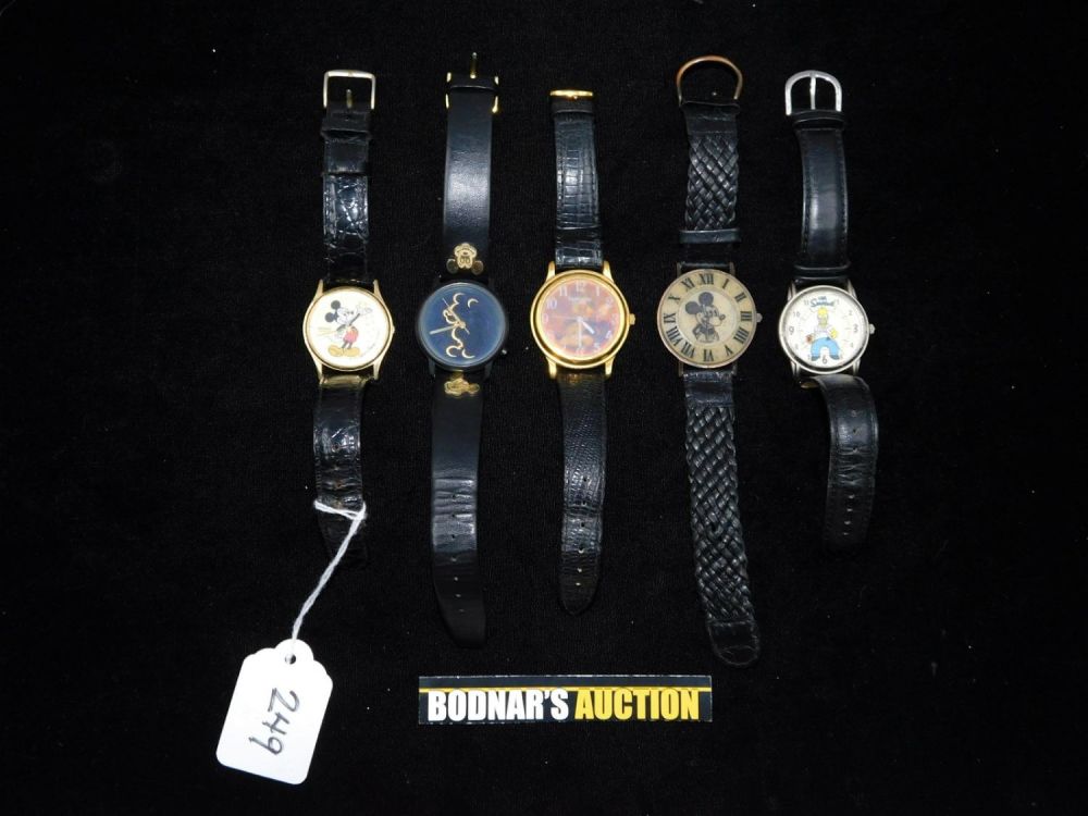 Lot 249: Lot of Mickey and Simpsons Watches