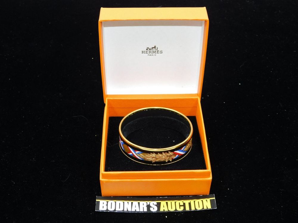 Lot 256: Hermes Enamel Bangle Bracelet