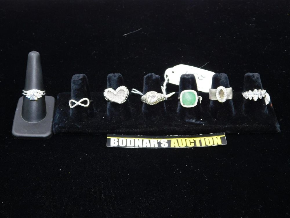 Lot 259: Lot of 8 Sterling Rings
