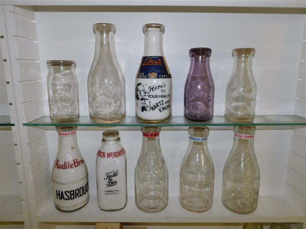 Lot 200: Lot of 10 NJ Dairy Bottles