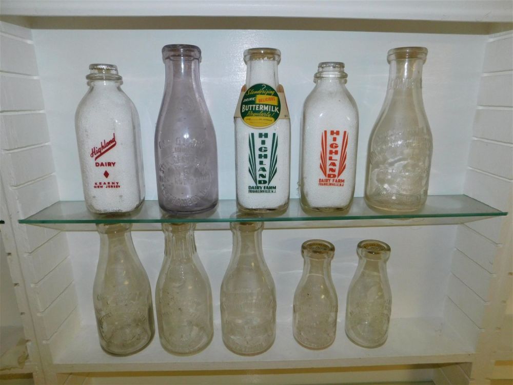 Lot 211: Lot of 10 NJ Dairy Bottles