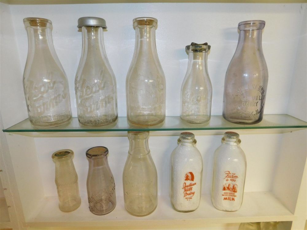 Lot 235: Lot of 10 NJ Dairy Bottles