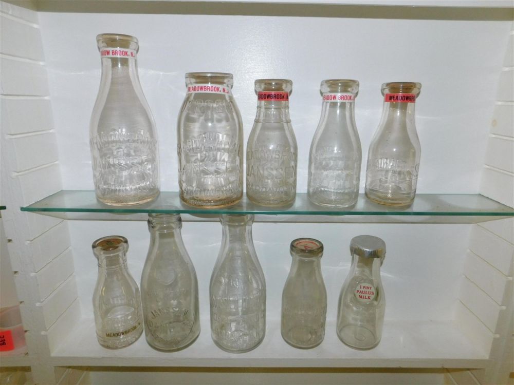 Lot 238: Lot of 10 NJ Dairy Bottles