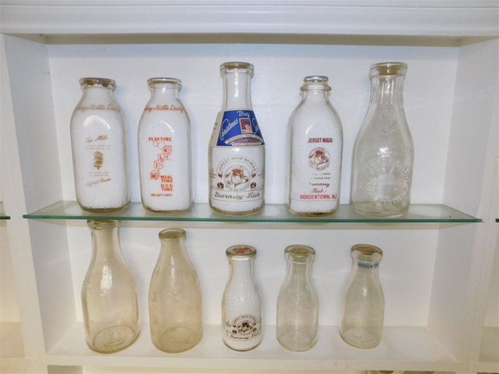 Lot 244: Lot of 10 NJ Dairy Bottles