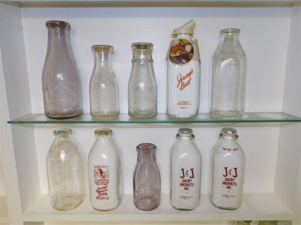 Lot 245: Lot of 10 NJ Dairy Bottles