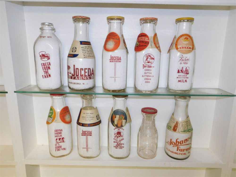 Lot 247: Lot of 10 NJ Dairy Bottles