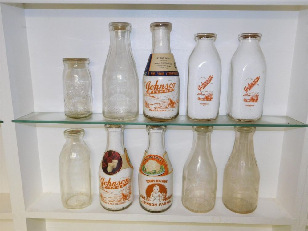 Lot 249: Lot of 10 NJ Dairy Bottles