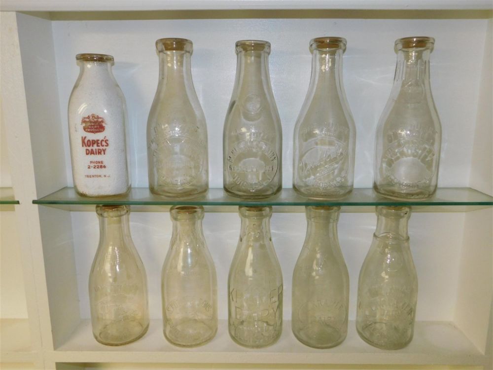 Lot 260: Lot of 10 NJ Dairy Bottles