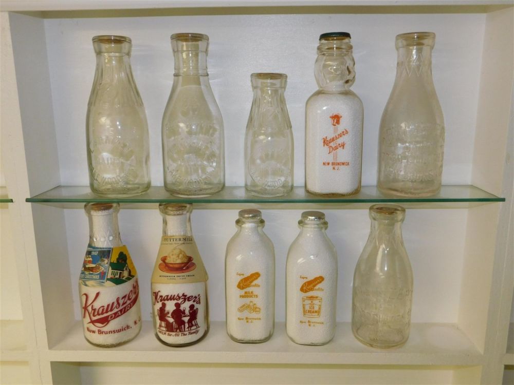 Lot 261: Lot of 10 NJ Dairy Bottles